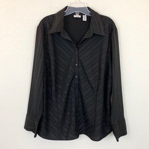 Covington Metallic striped buttoned Top